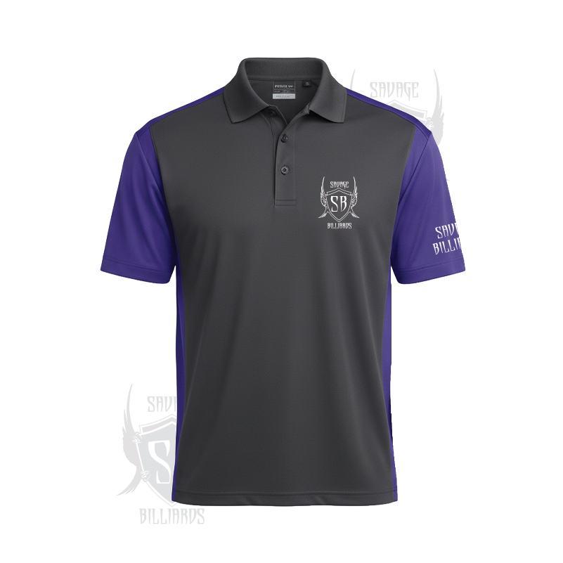 Men's Polo Block Purple Front